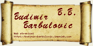 Budimir Barbulović vizit kartica